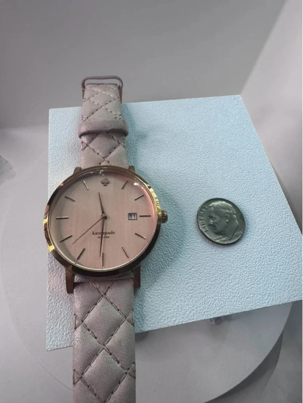 Kate Spade New York watch pink quilted